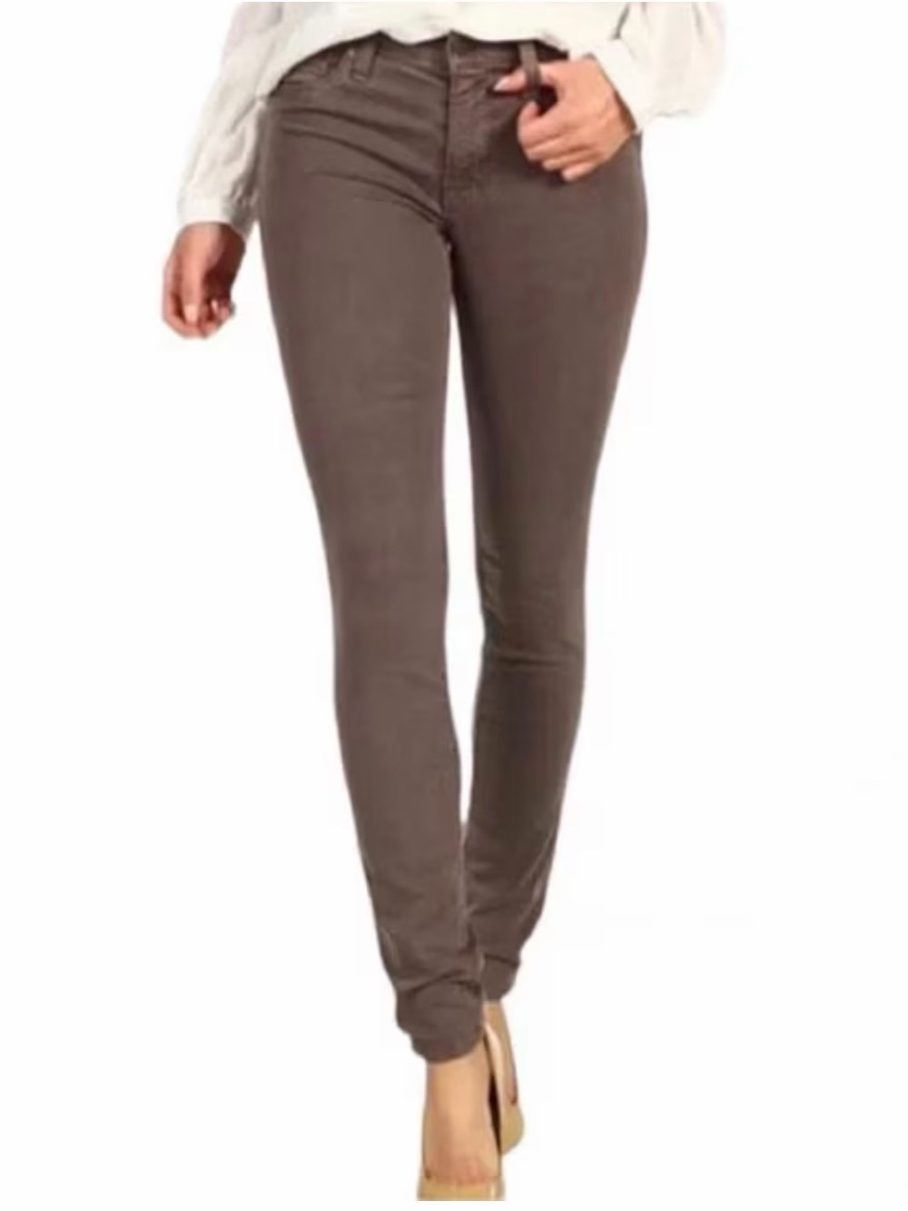 Hudson- Midrise Nico Super Skinny Jeans in Brown - size 28